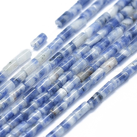Fili di perle di diaspro macchia blu naturale G-F631-B11-1