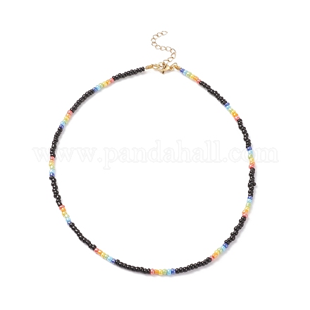 Glass Seed Beaded Necklaces for Women NJEW-JN03945-1