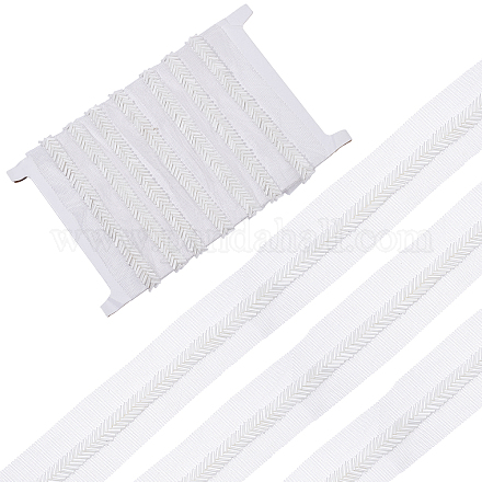 CHGCRAFT Mesh Fabric with Plastic Wheat Beads Ribbon OCOR-CA0001-15-1