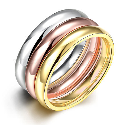 Moda 316l acero titanio anillos de dedo para las mujeres RJEW-BB07070-6-1