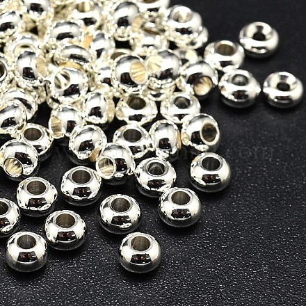 Laiton rondes plat séparateurs perles X-KK-M085-18S-NR-1