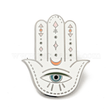 Hamsa-Hand mit Emaille-Anstecknadel des bösen Blicks JEWB-D010-01P-1