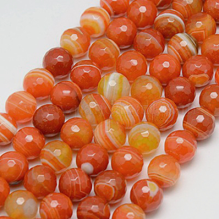 Chapelets de perles en agate à rayures naturelles/agates à bandes X-G-G581-6mm-10-1