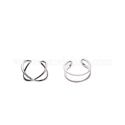 925 anillos de puño ajustable de plata de ley RJEW-BB51058-B-1