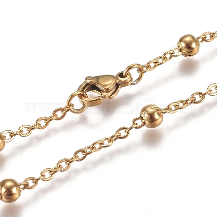 304 Stainless Steel Cable Chain Necklaces NJEW-L159-08A-G-1