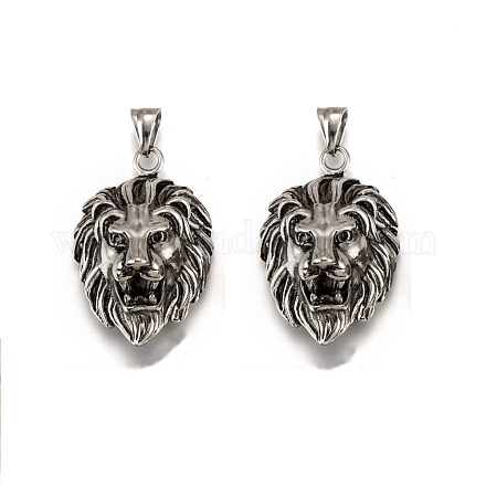 Lion rétro 304 pendentifs en acier inoxydable STAS-F011-38A-1