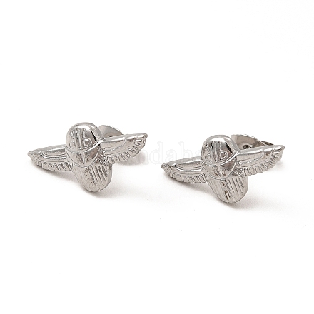 304 Stainless Steel Airplane Stud Earrings for Women EJEW-I281-17P-1