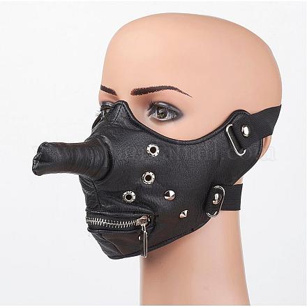 Punk Rock Style PU Leather Mouth Cover AJEW-D038-13-1