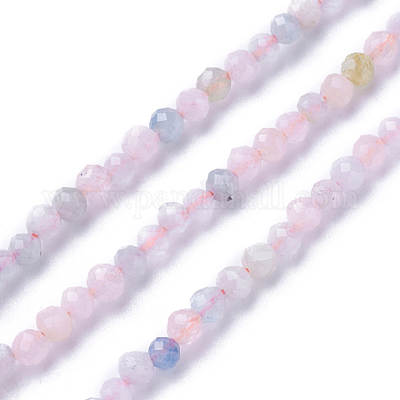 Chapelets de perles en morganite naturelle G-F619-08-2mm-1