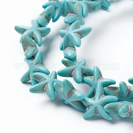 Chapelets de perles en turquoise synthétique X-TURQ-L029-03A-1