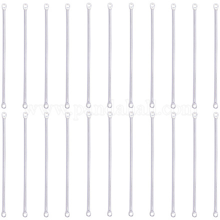 SUNNYCLUE 1 Box 100Pcs Long Connector Charm Bar Charms Bulk Stainless Steel Silver Metal Bars Sticks Link Connectors Charms for Jewelry Making Charms Women DIY Necklaces Earrings Bracelets Crafts STAS-SC0005-74-1