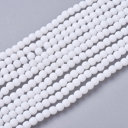 Frosted Opaque Glass Bead Strands FGLA-G002-A11-1