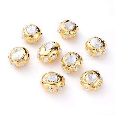 Perlas barrocas naturales perlas cultivadas de agua dulce PEAR-G008-03G-1