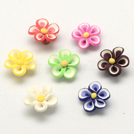 Handmade Polymer Clay 3D Flower Beads CLAY-Q200-20mm-M-1