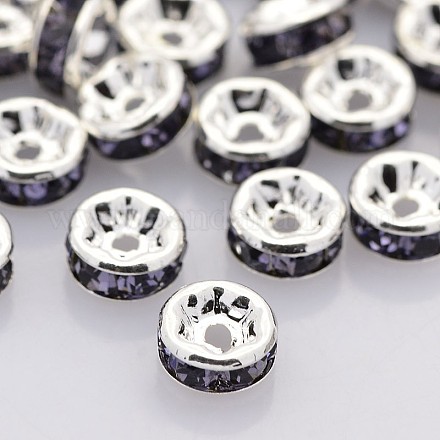 Brass Rhinestone Spacer Beads RB-A014-Z4mm-18S-NF-1