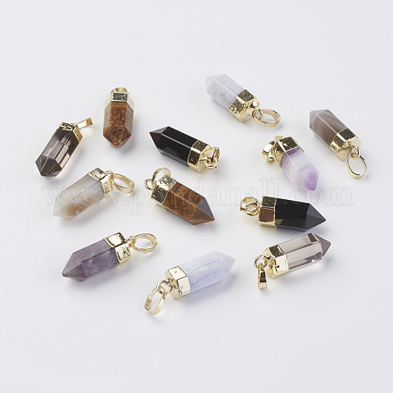 Natural & Synthetic Gemstone Pointed Pendants G-G737-08-1