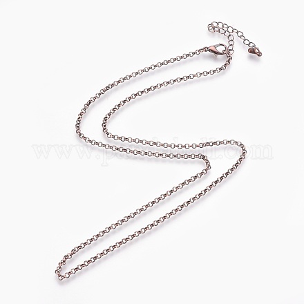 Iron Rolo Chain Necklace Making KK-F763-08R-1