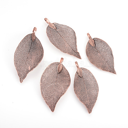 Electroplated Natural Leaf Big Pendants X-IFIN-Q119-03H-1