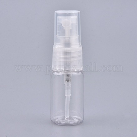 空のポータブルペットプラスチックスプレーボトル  ファインミストアトマイザー  ダストキャップ付き  詰め替え式ボトル  ホワイト  7.55x2.3cm  容量：10ml（0.34液量オンス） MRMJ-K002-B08-1