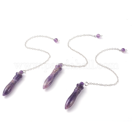 Natural Amethyst Pointed Dowsing Pendulums X-G-J386-A02-1