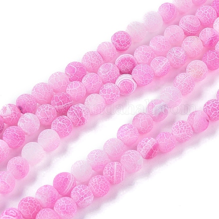 Chapelets de perle en agate naturelle patinée X-G-L534-06-6mm-1