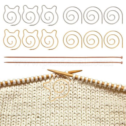 CRASPIRE 2Pcs Bamboo Single Pointed Knitting Needles TOOL-CP0001-38-1