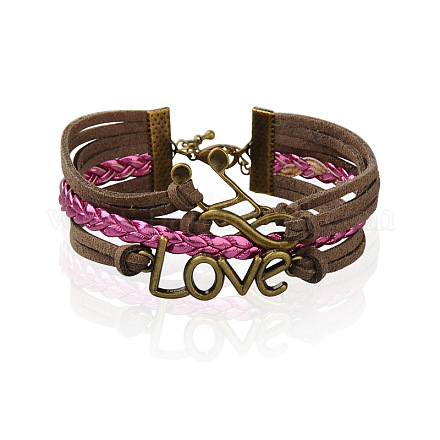 Valentines Gifts for Her 2015 Faux Suede Multi-Strand Infinity Bracelets BJEW-PJB809-1