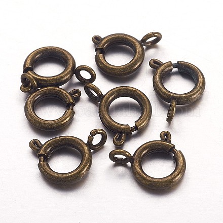 Brass Spring Ring Clasps X-KK-H418-AB-1