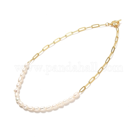 Collier de perles naturelles vintage pour cadeau d'anniversaire fête des mères NJEW-JN03677-1