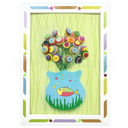 Kits d'art de bouton de résine de motif de poisson bricolage créatif DIY-G087-05-1