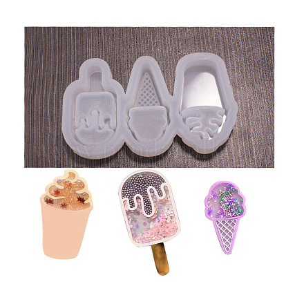 Coppetta gelato e cono gelato e stampini in silicone per ghiaccioli DIY-C045-01-1