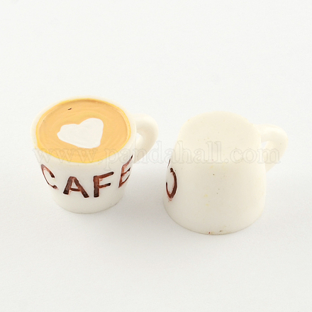 樹脂カボション  コー​​ヒーカップ  ホワイト  15.5~16x25~25.5x20mm CRES-S286-153-1