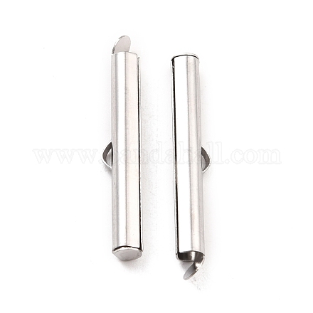 304 Stainless Steel Slide On End Clasp Tubes STAS-C044-08D-P-1