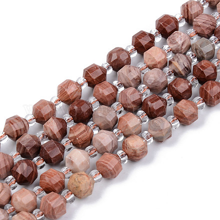 Chapelets de perles en rhodonite naturelle G-R482-23-8mm-1
