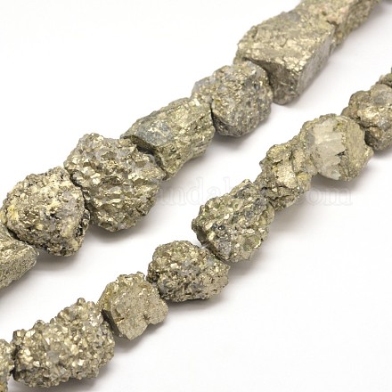 Natural Pyrite Nuggets Beads Strands G-I125-90-1