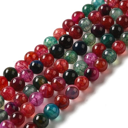 Dyed Natural Agate Beads Strands X-G-R262-6mm-1-1