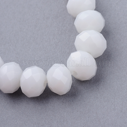 Faceted Solid Color Glass Rondelle Bead Strands GLAA-Q044-6mm-13-1