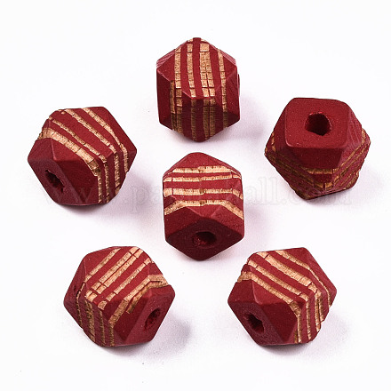 Painted Natural Wood Beads WOOD-T021-52A-08-1