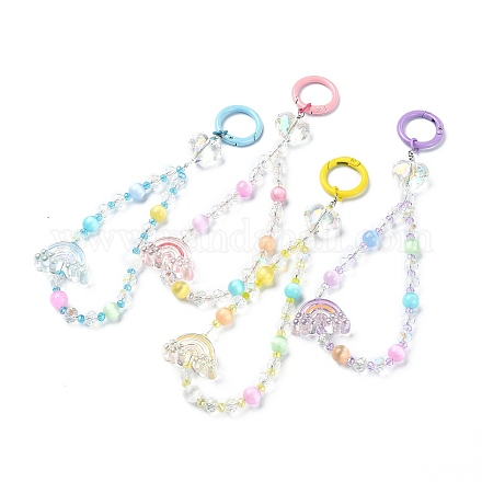 Porte-clés pendentif en perles de verre transparent KEYC-JKC00494-1