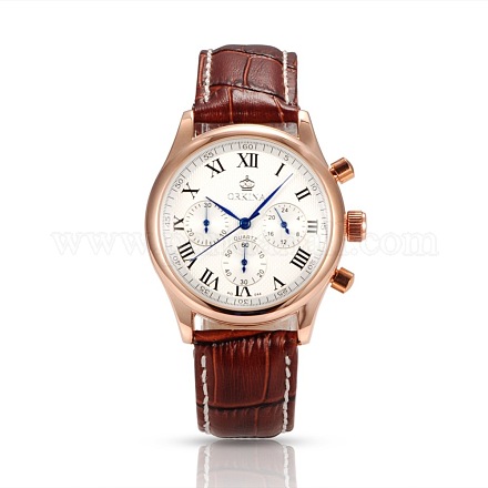 Acier inoxydable de haute qualité montre-bracelet en cuir WACH-A002-18-1