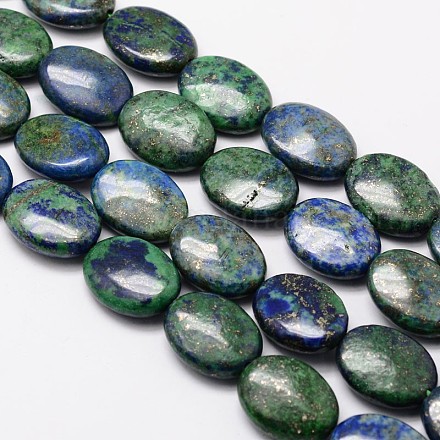 Natural Chrysocolla and Lapis Lazuli Oval Beads Strands G-M266-16-1