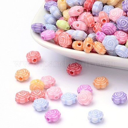 Perles en acrylique de style artisanal MACR-Q157-M05-1