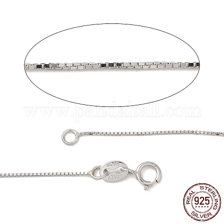 Collares de cadena tipo caja de plata de ley 925 con baño de rodio X-STER-E032-107A-1