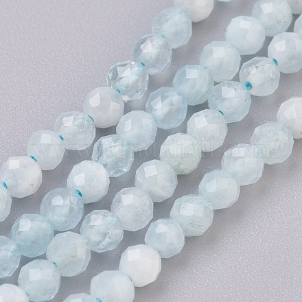 Chapelets de perles en aigue-marine naturelle G-F568-140-3mm-1