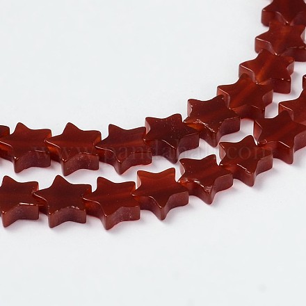 Natural Carnelian Star Beads Strands G-M201-31-8mm-1