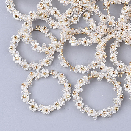 Colgantes de perlas de imitación de plástico abs FIND-S306-15E-1