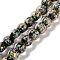 Handmade Dichroic Foil Glass Beads Strands, Round, Black, 7.5~8mm, Hole: 1.3mm, about 50pcs/strand, 13.58''(34.5cm)