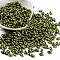 Spray Painted Opaque Acrylic Beads, Peanut, Dark Green, 6.5x4x3mm, Hole: 1.2mm, about 10000pcs/500g