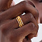 Brass Micro Pave Cubic Zirconia Finger Rings, Golden, US Size 7(17.3mm)