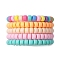 5Pcs 5 Colors Rondelle Opaque & Frosted Acrylic Beaded Stretch Bracelet Sets, Stackable Bracelets for Women, Mixed Color, Inner Diameter: 2-1/8 inch(5.3cm), 1pc/color